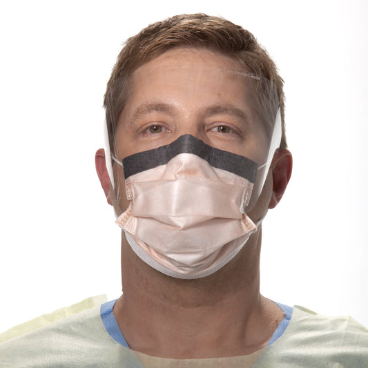 Procedure Mask with Eye Shield FluidShield Anti-fog Foam ASTM Level 3 Earloops One Size Fits Most