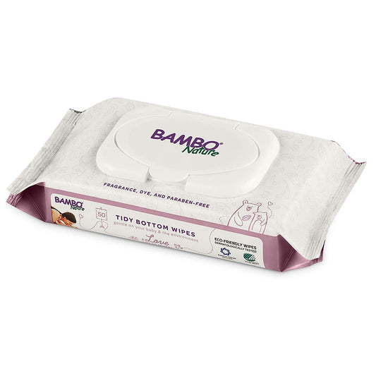 Baby Wipe Bambo® Nature Tidy Bottom Soft Pack Unscented 50 Count