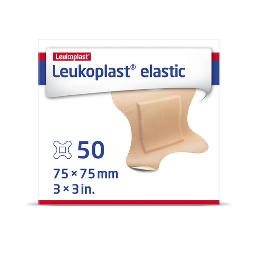 Adhesive Strip Leukoplast® Elastic Cross-Elastic Material Tan 3 X 3 Inch Sterile