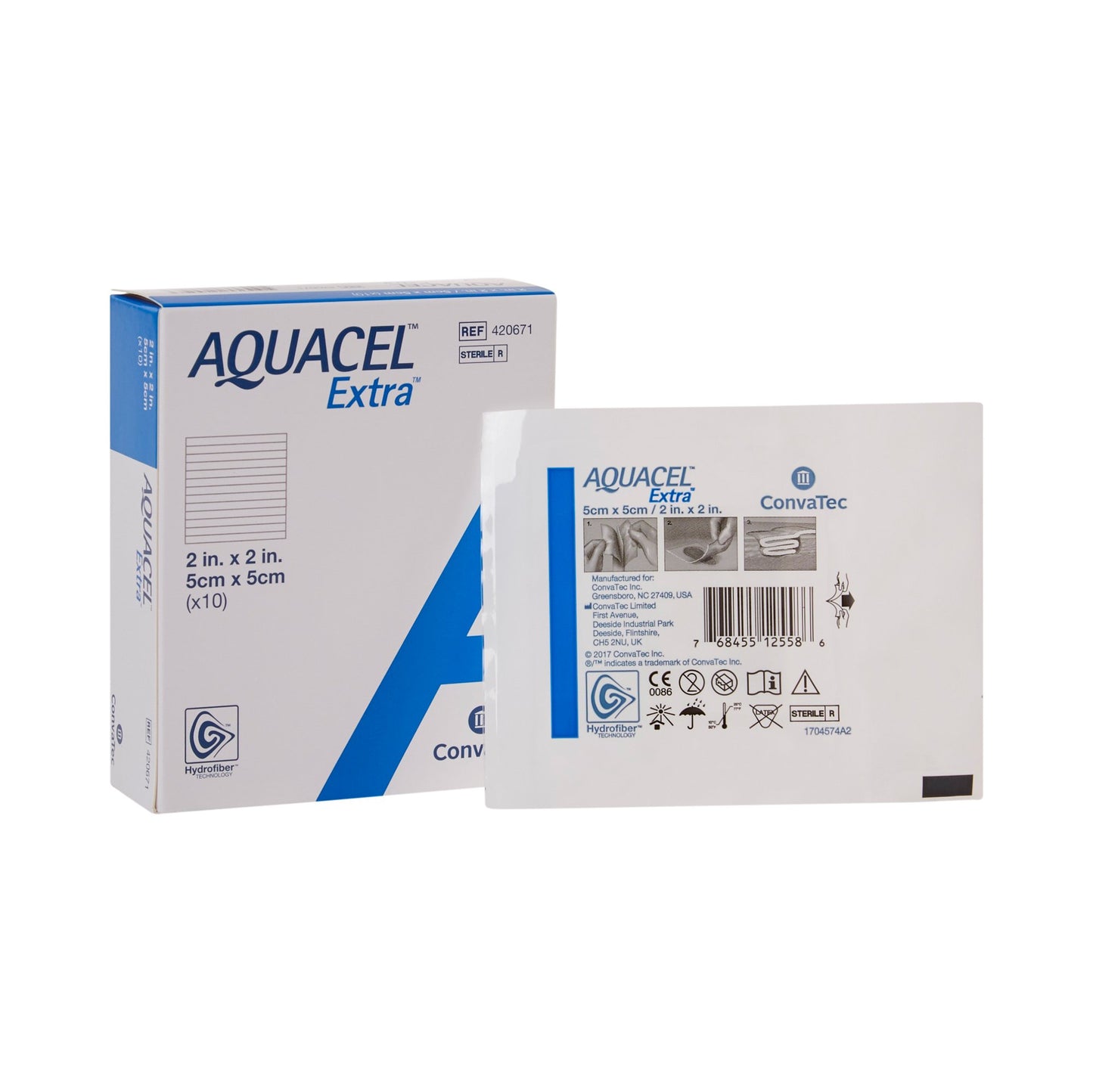 Gelling Fiber Wound Dressing Aquacel® Extra™ 2 X 2 Inch Square Sterile