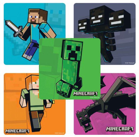 SmileMakers® 100 per Roll Minecraft Sticker 2-1/2 Inch