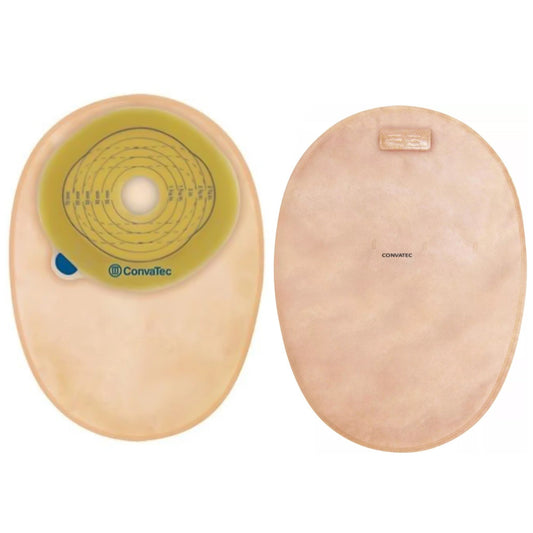 Ostomy Pouch Esteem®+ One-Piece System 8 Inch Length Pre-Cut 1-3/16 Inch Stoma Closed End
