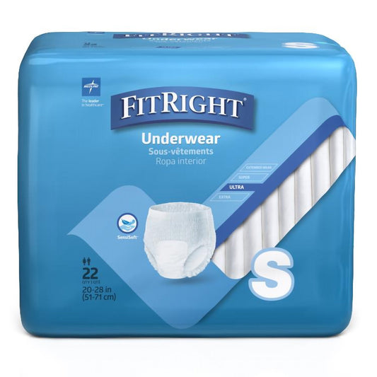 Unisex Absorbent Underwear FitRight® Classic Pull On with Tear Away Seams Small Disposable Moderate Absorbency