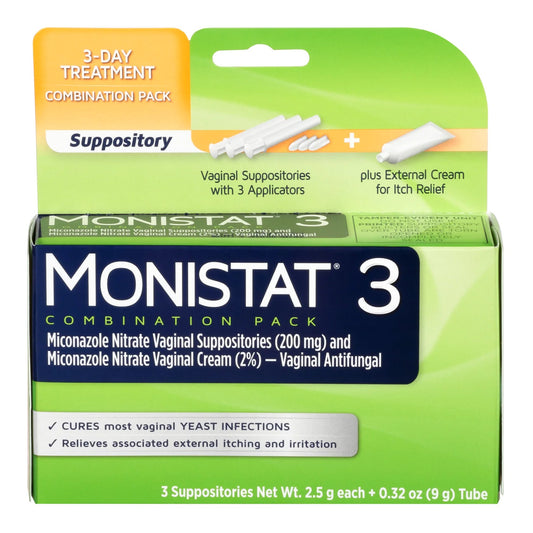 Vaginal Antifungal MONISTAT® 3-Day Treatment Combination Pack Ovule® 200 mg / 2% Strength Ovule® insert 3 Per Box Applicator
