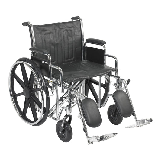 Bariatric Wheelchair McKesson Dual Axle Desk Length Arm Swing-Away Elevating Legrest Black Upholstery 22 Inch Seat Width Adult 450 lbs. Weight Capacity