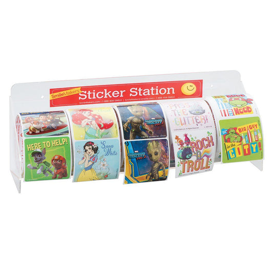 Sticker Dispenser Clear Acrylic Manual 4-5 Roll Surface Mount