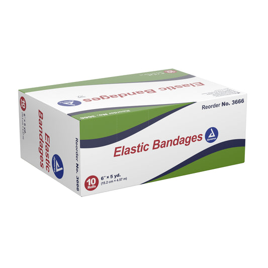 Elastic Bandage Dynarex® 6 Inch X 4-1/2 Yard Clip Detached Closure Tan NonSterile Standard Compression