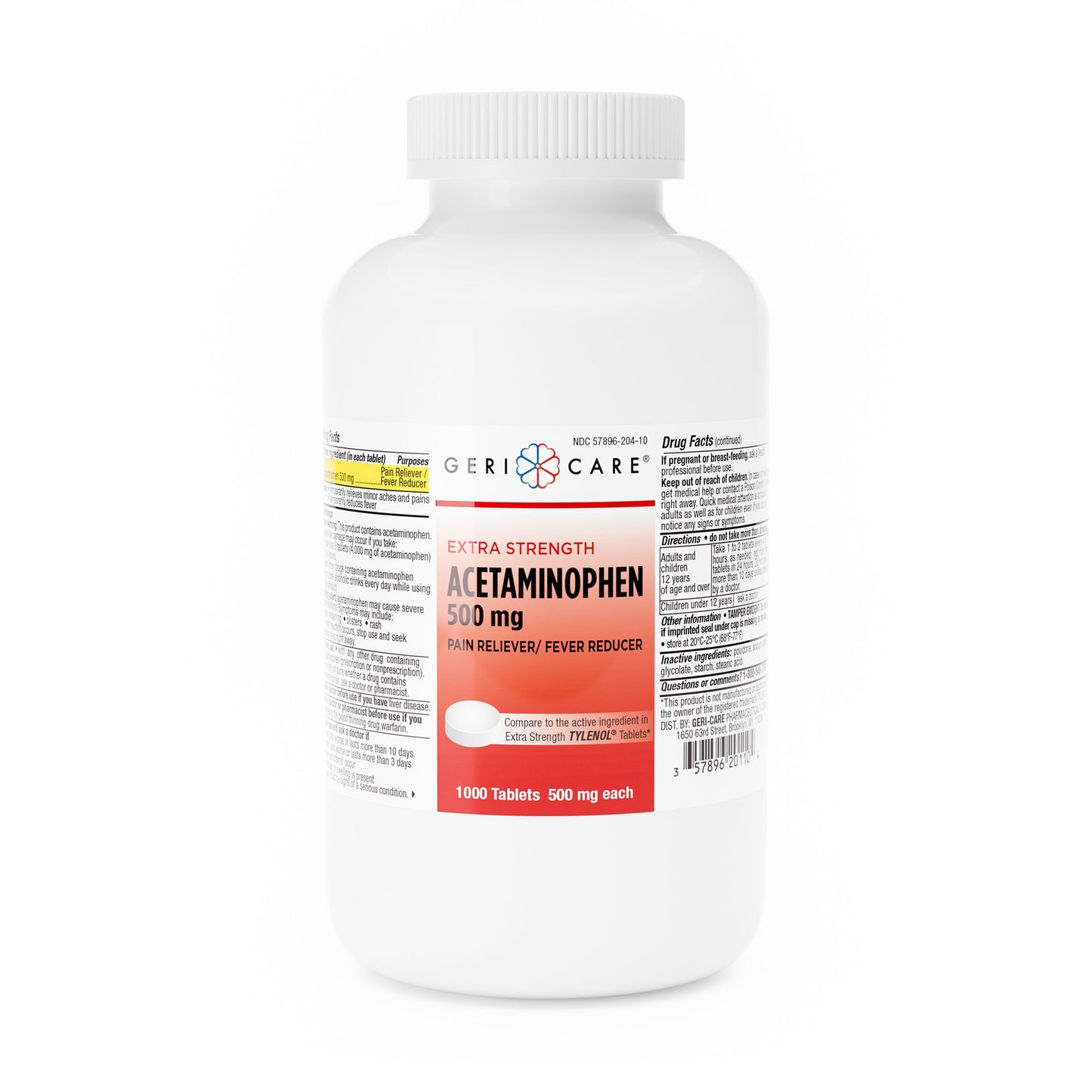 Pain Relief Geri-Care® 500 mg Strength Acetaminophen Tablet 1,000 per Bottle