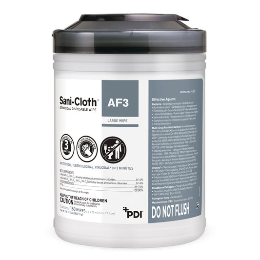 Surface Disinfectant Cleaner Sani-Cloth® AF3 Premoistened Germicidal Manual Pull Wipe 160 Count Canister Mild Scent NonSterile