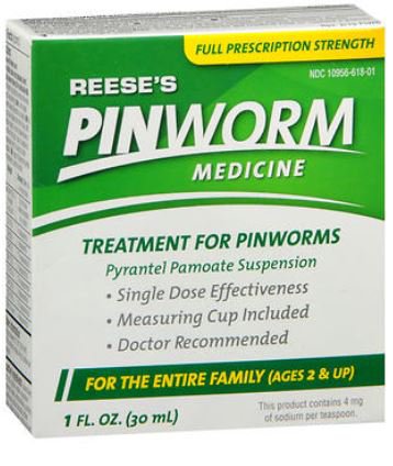 Pin Worm Treatment Pyrantel Pamoate Reese's Oral Suspension 1 oz. Bottle