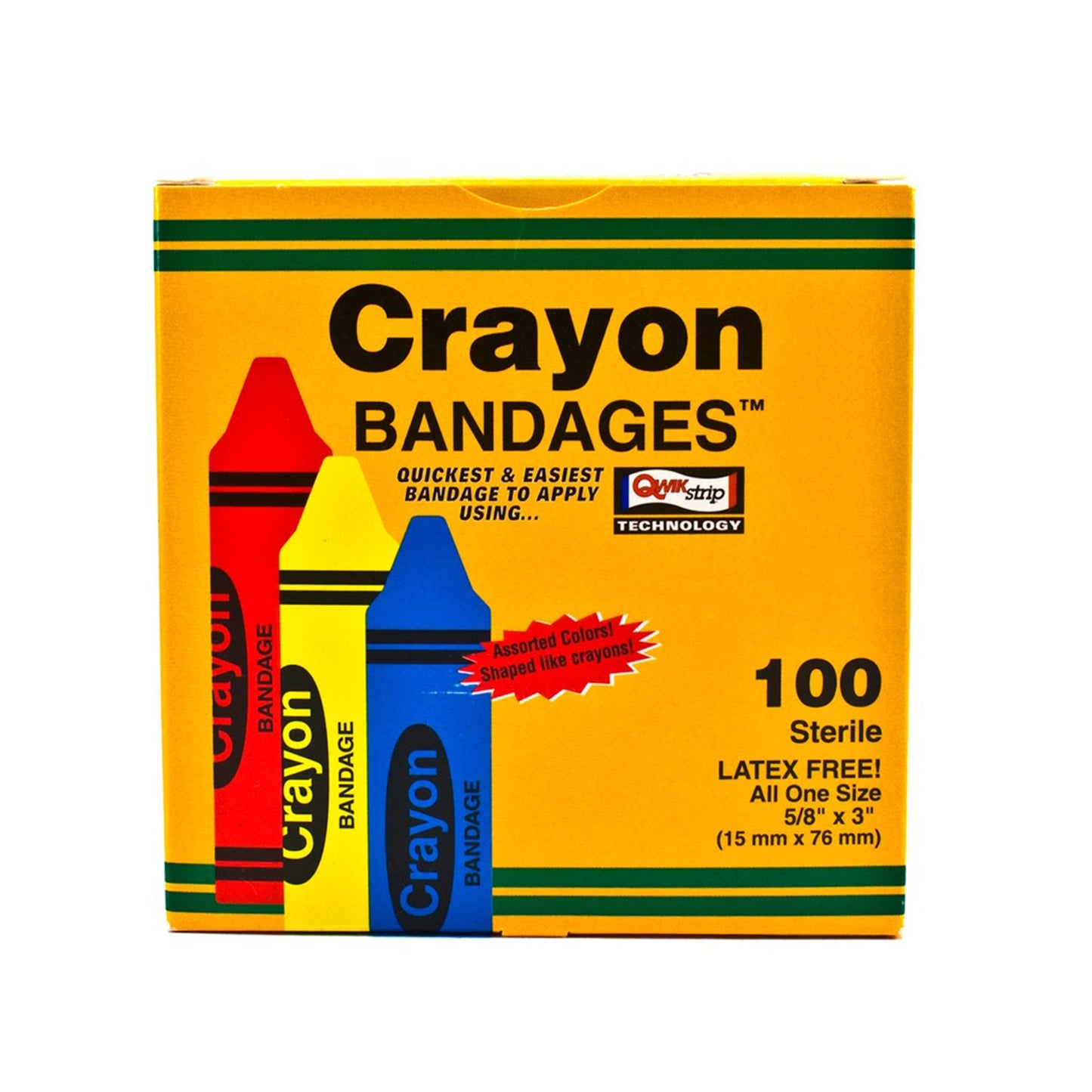 Adhesive Strip ASO Plastic Kid Design (Assorted Crayon) 3/4 X 3 Inch Sterile