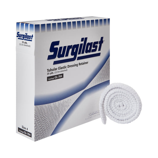 Elastic Net Retainer Dressing Surgilast® Tubular Elastic 25 Yard Size 4 White Large Hand / Arm / Leg / Foot NonSterile