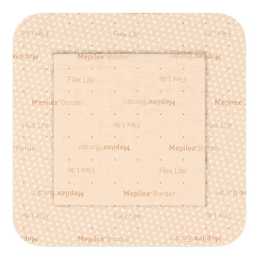 Thin Foam Dressing Mepilex® Border Flex Lite 3 X 3 Inch With Border Film Backing Silicone Adhesive Square Sterile