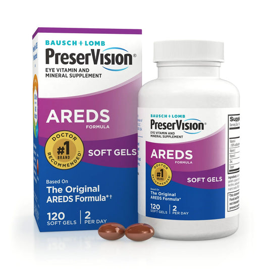 Vitamin Supplement PreserVision® Areds Beta-Carotene / Vitamin C 4,296 mcg - 226 mg Strength Capsule 120 per Bottle