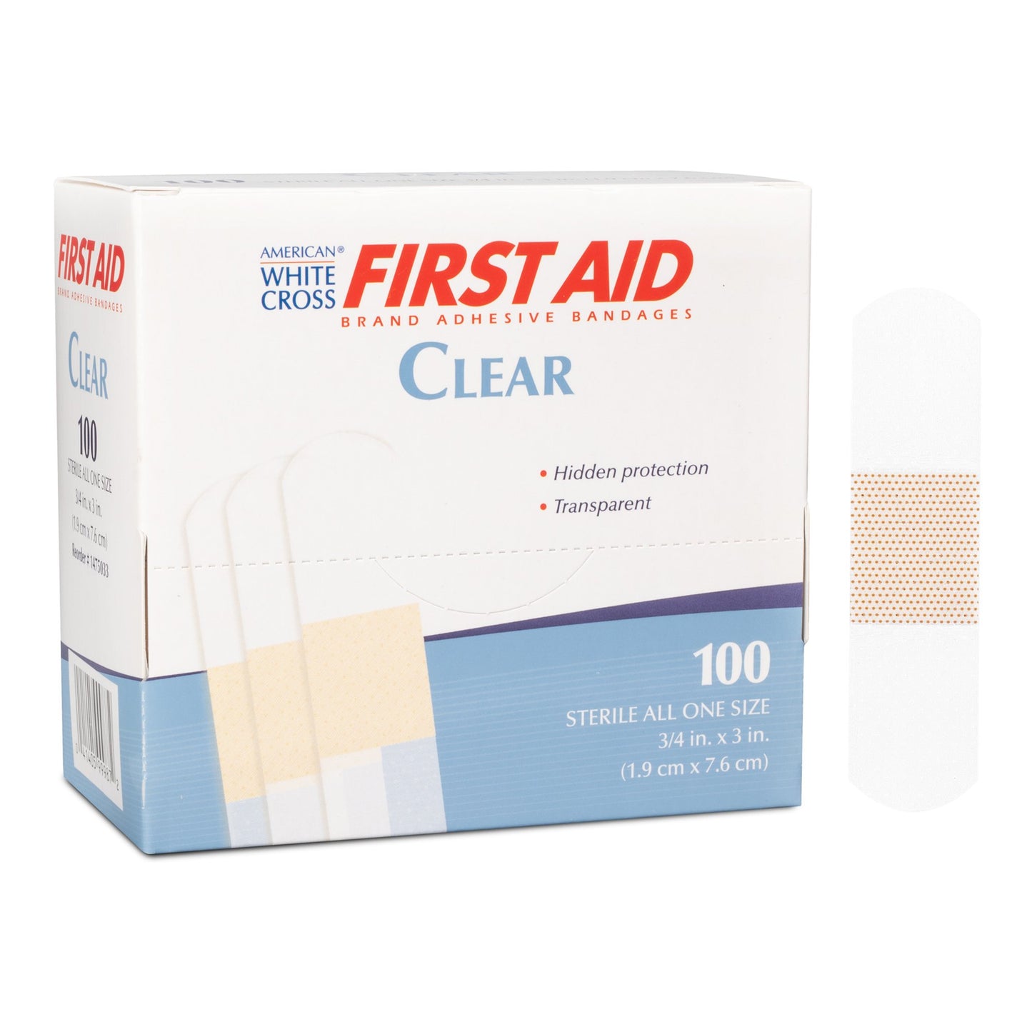 Adhesive Strip American White Cross® First Aid Plastic Clear 3/4 X 3 Inch Sterile
