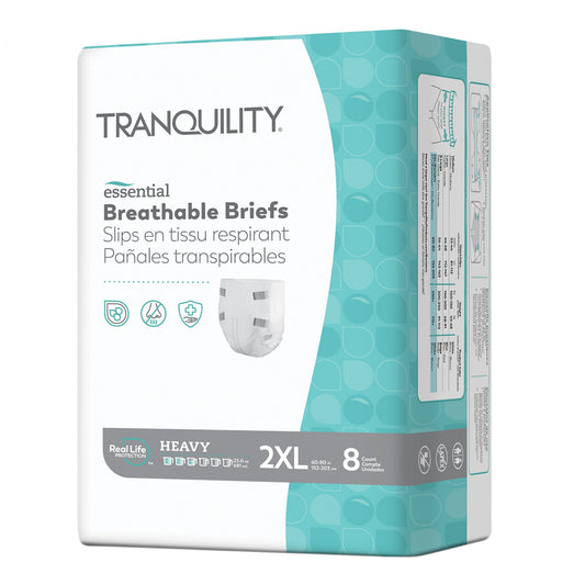 Unisex Adult Incontinence Brief Tranquility® Essential 2X-Large Disposable Heavy Absorbency