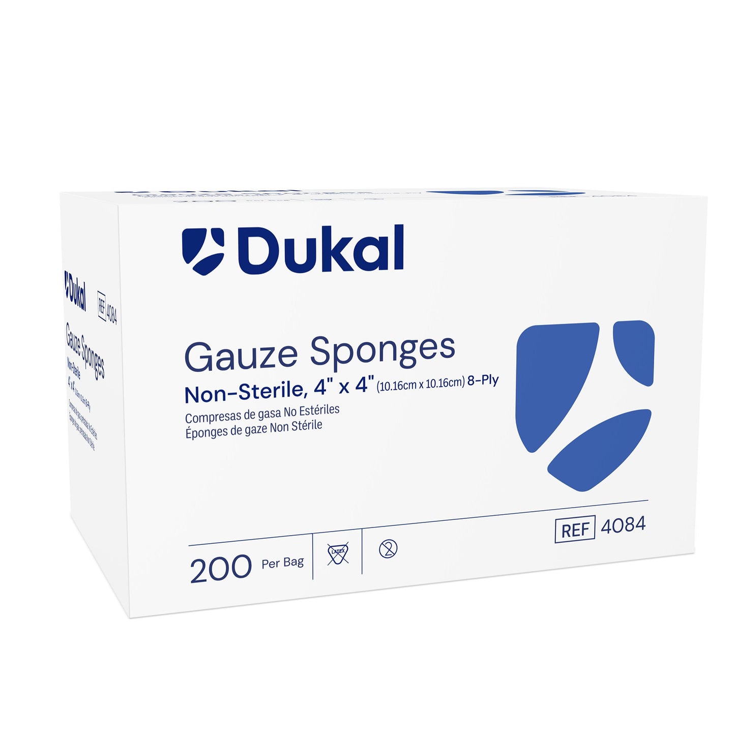 Gauze Sponge Dukal™ 4 X 4 Inch 8-Ply NonSterile 200 per Pack