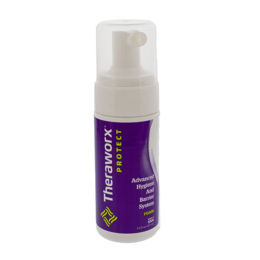 Rinse-Free Skin Cleanser with Silver Theraworx® Protect Advanced Hygiene and Barrier System Foaming 3.4 oz. Pump Bottle Lavender Scent