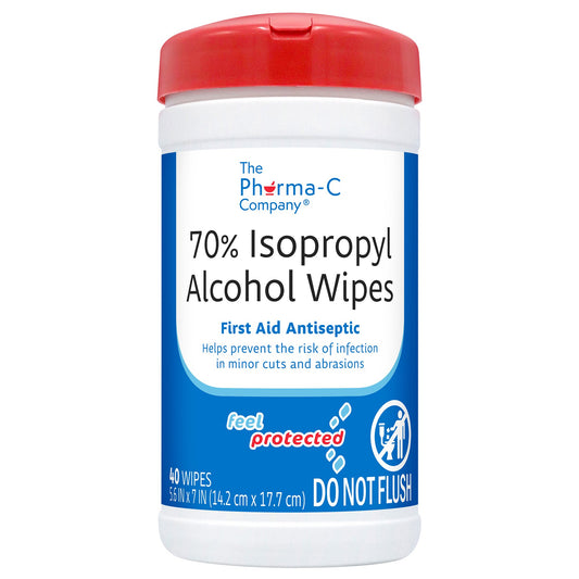 Antiseptic Skin Wipe Isopropyl Alcohol The Pharma-C Company® Towelette Canister
