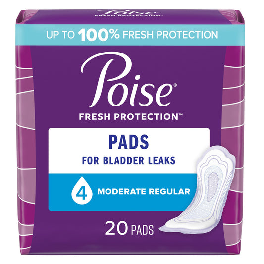 Bladder Control Pad Poise® Fresh Protection™ 10.9 Inch Length Moderate Absorbency Sodium Polyacrylate Core One Size Fits Most