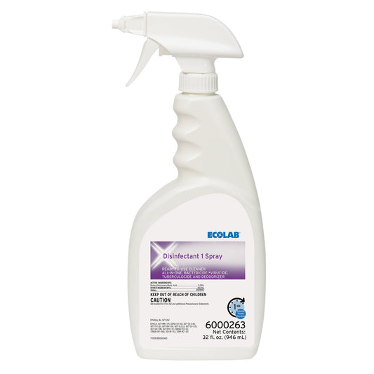 Surface Disinfectant Cleaner Ecolab® Disinfectant 1 Bactericidal Trigger Spray Liquid 32 oz. Bottle Sweet Scent NonSterile