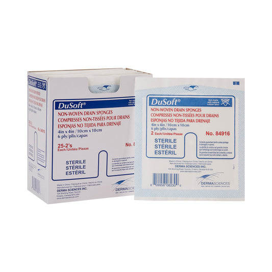 Drain Sponge DuSoft® 4 X 4 Inch 6-Ply Sterile 2 per Pack