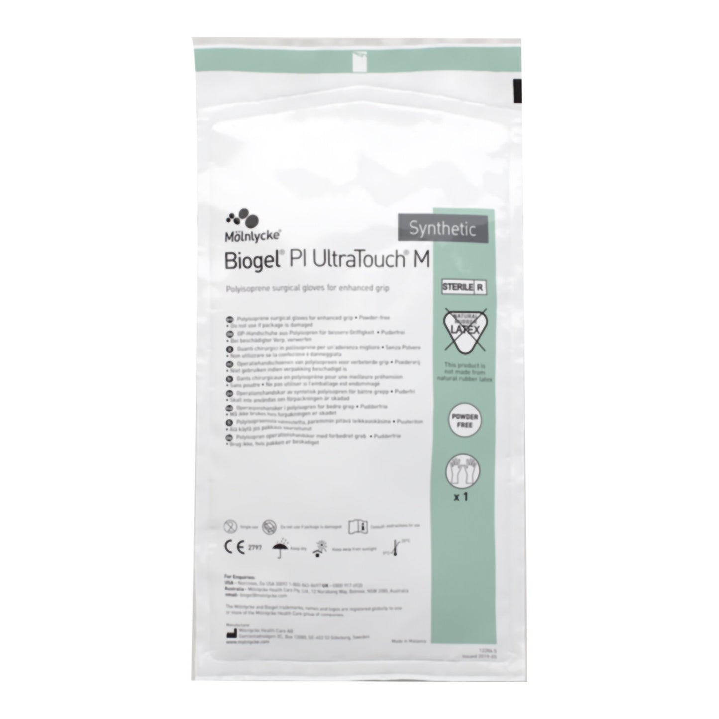 Surgical Glove Biogel® PI UltraTouch™ M Size 7.5 Sterile Polyisoprene Standard Cuff Length Micro-Textured Straw Not Chemo Approved