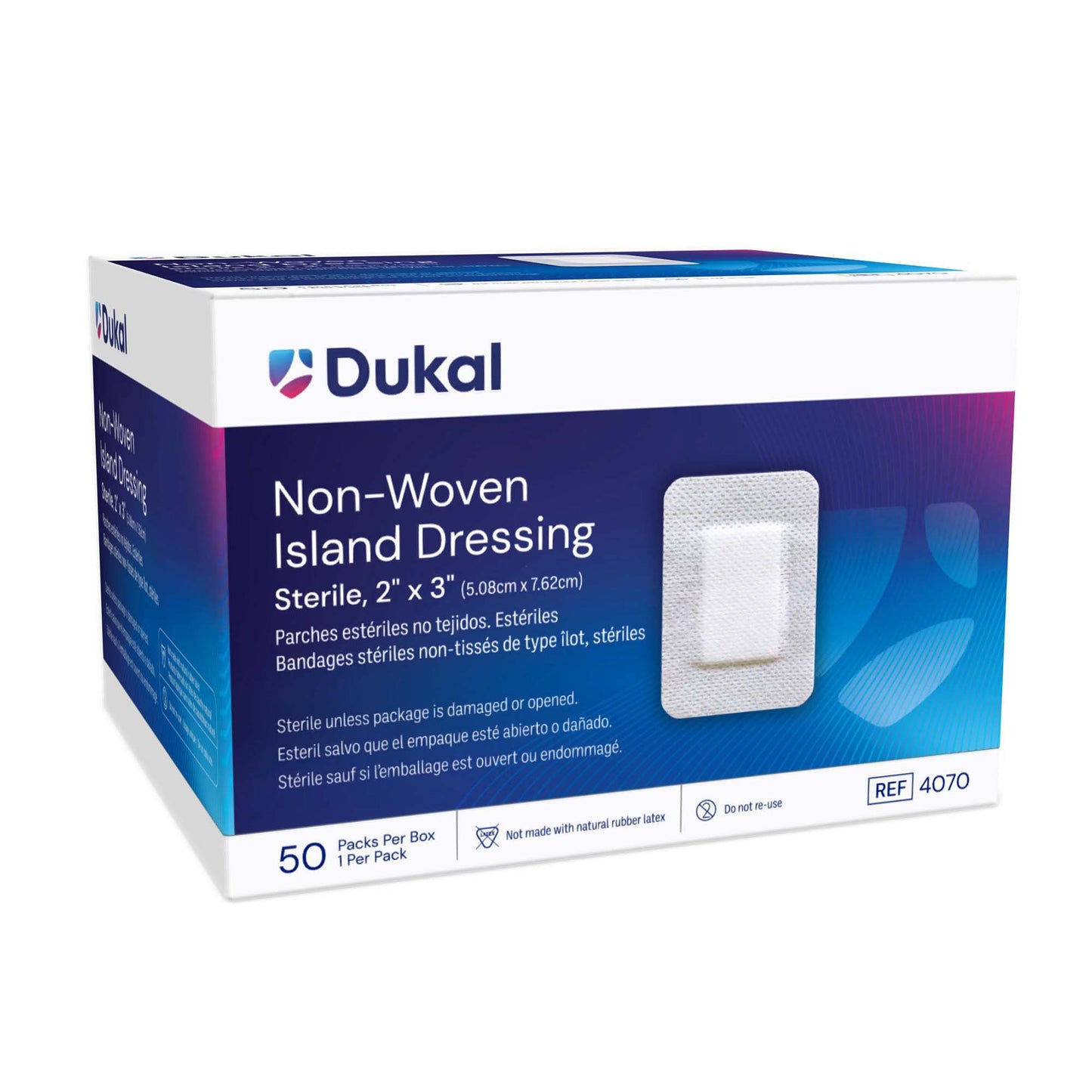 Island Dressing Dukal 2 X 3 Inch Rectangle Sterile