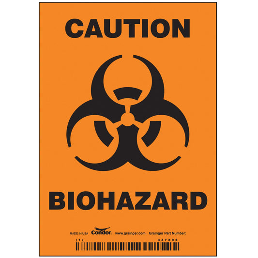 Wall Sign Caution Brady™ Caution Biohazard with Symbol