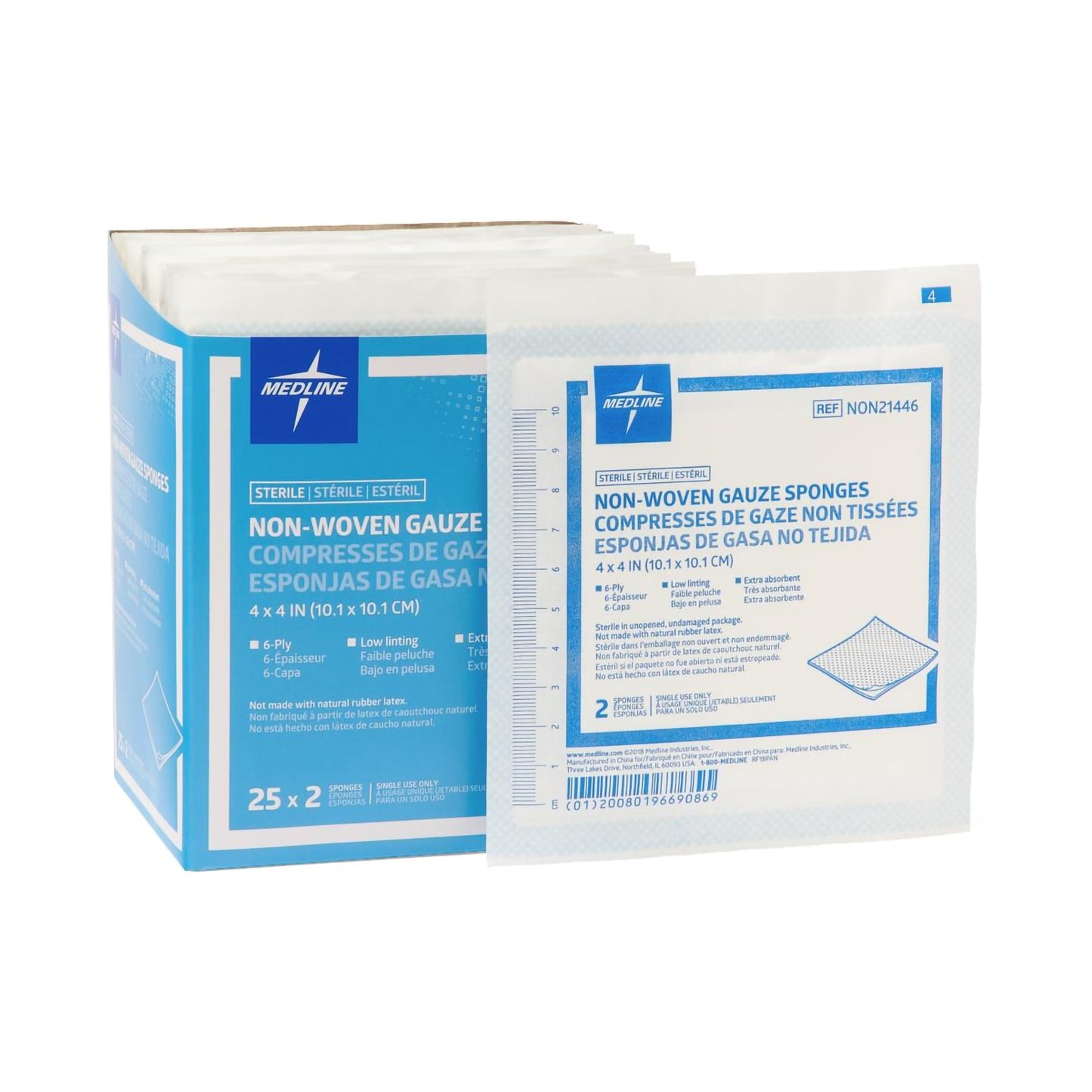Nonwoven Sponge Avant Gauze® 4 X 4 Inch 6-Ply Sterile 2 per Pack