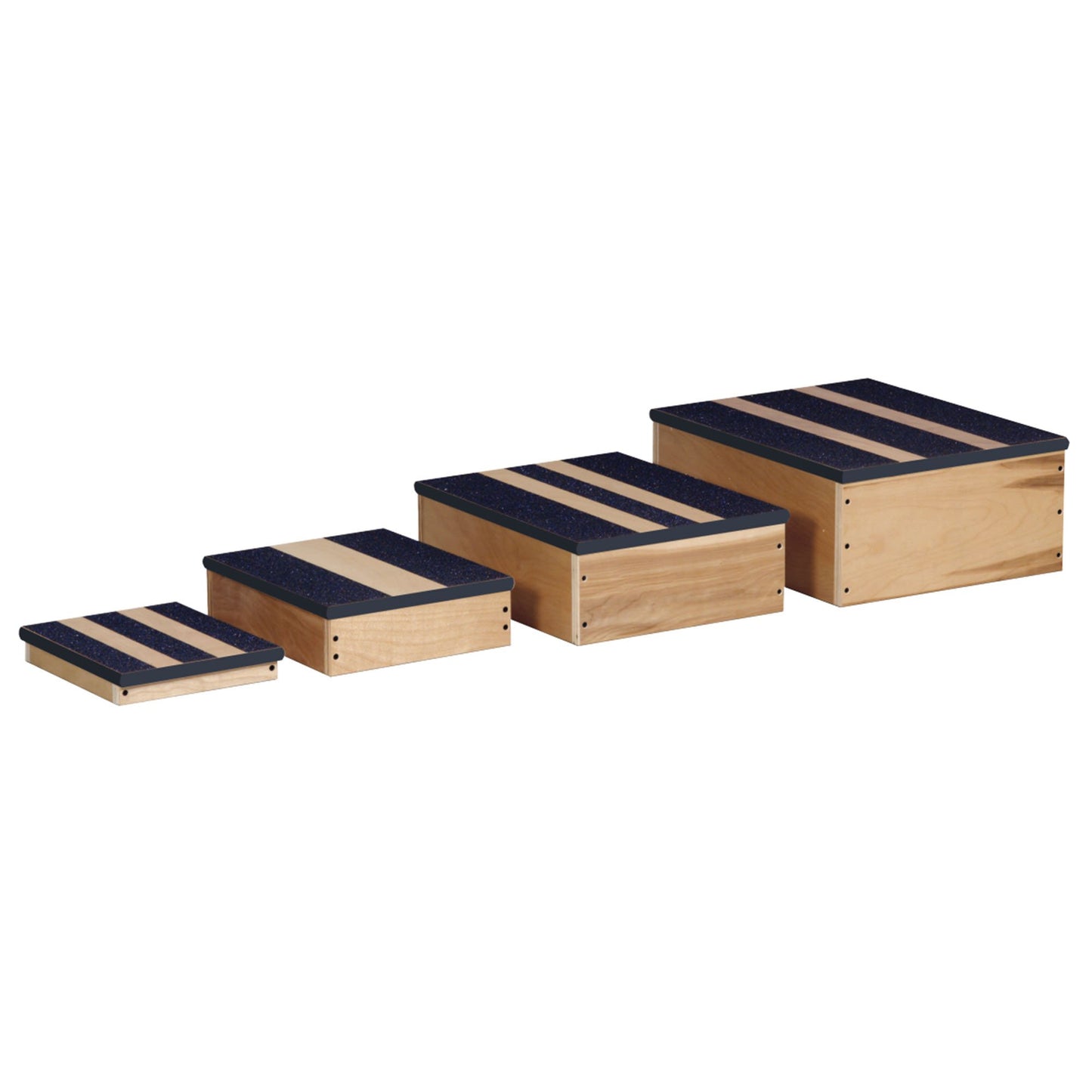 Step Stool Nesting 4 Steps Wood Frame 2 / 4 / 6 / 8 Inch Step Height