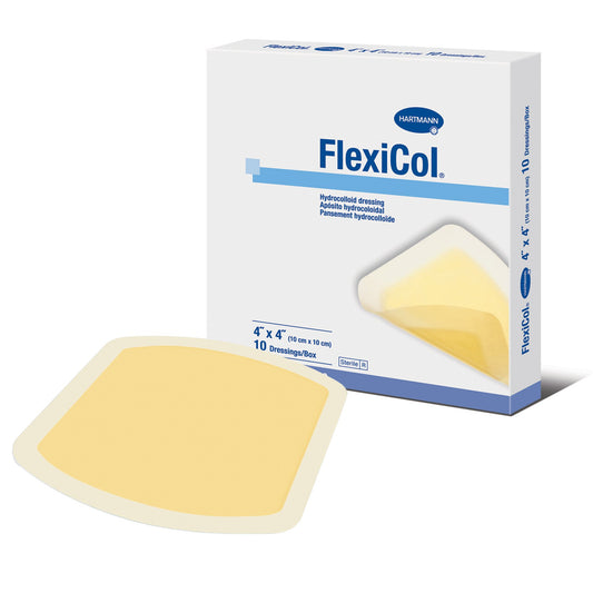 Hydrocolloid Dressing FlexiCol® Without Backing 4 X 4 Inch Square Hydrocolloid