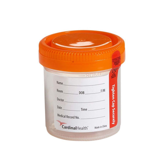 Specimen Container Cardinal Health™ 90 mL (3 oz.) Screw Cap Patient Information Sterile