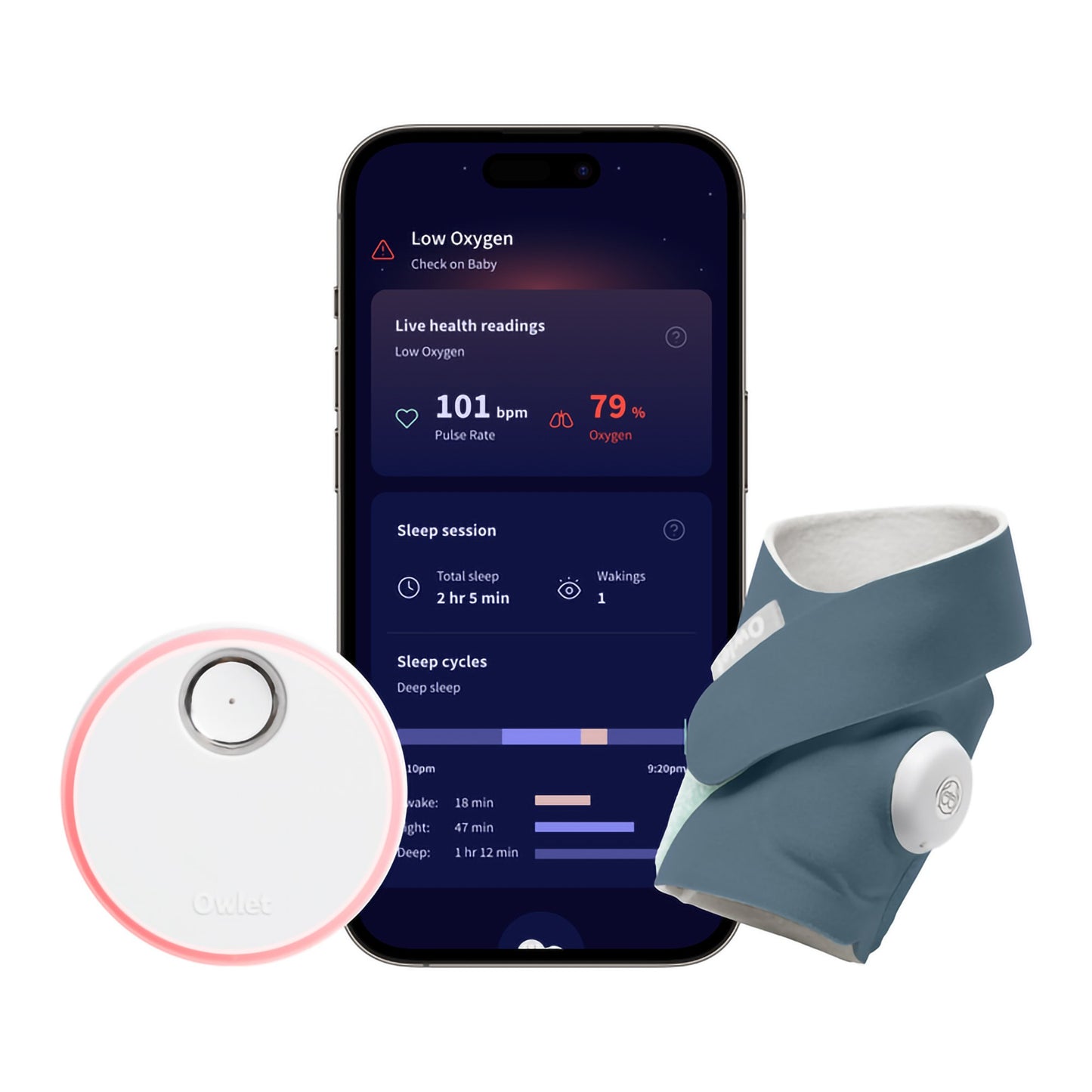 Baby Monitoring System Owlet® Dream Sock Bedtime Blue