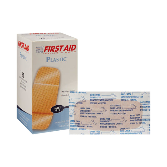 Adhesive Strip American White Cross® First Aid Plastic Tan 2 X 4 Inch Sterile