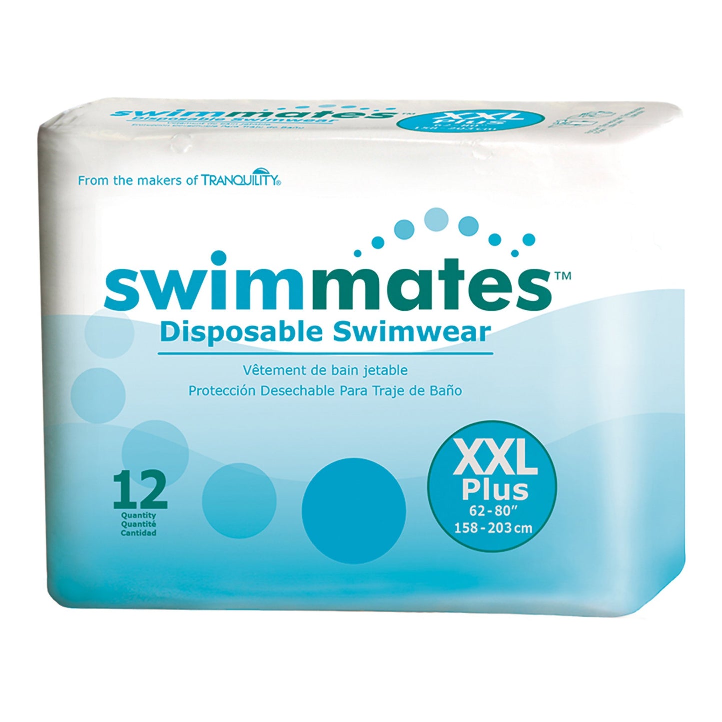 Unisex Adult Bowel Containment Swim Brief Swimmates™ Pull On with Tear Away Seams 2X-Large Disposable Moderate Absorbency