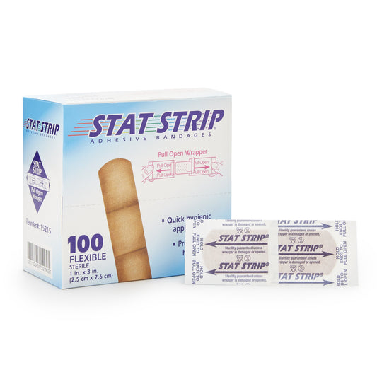 Adhesive Strip Stat Strip® Fabric Tan 1 X 3 Inch Sterile