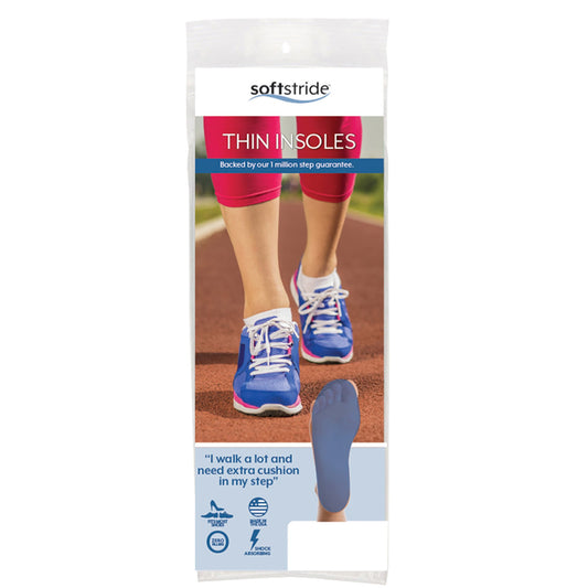 Insole Soft Stride™ Thin Insole Full Length Polymer Female 4 to 6 / Male 2 to 4
