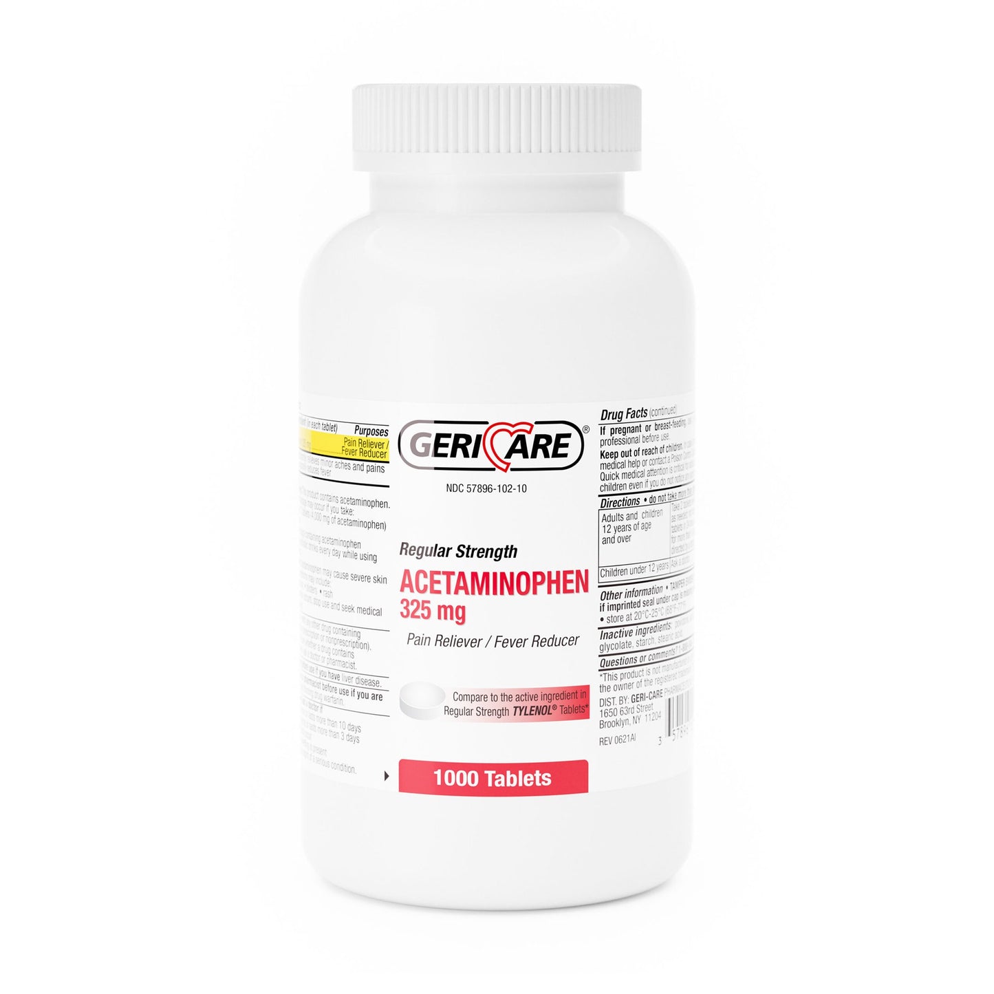 Pain Relief 325 mg Strength Acetaminophen Tablet 1000 per Bottle