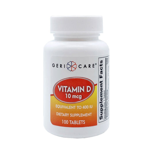 Vitamin Supplement Geri-Care® Vitamin D3 400 IU Strength Tablet 100 per Bottle
