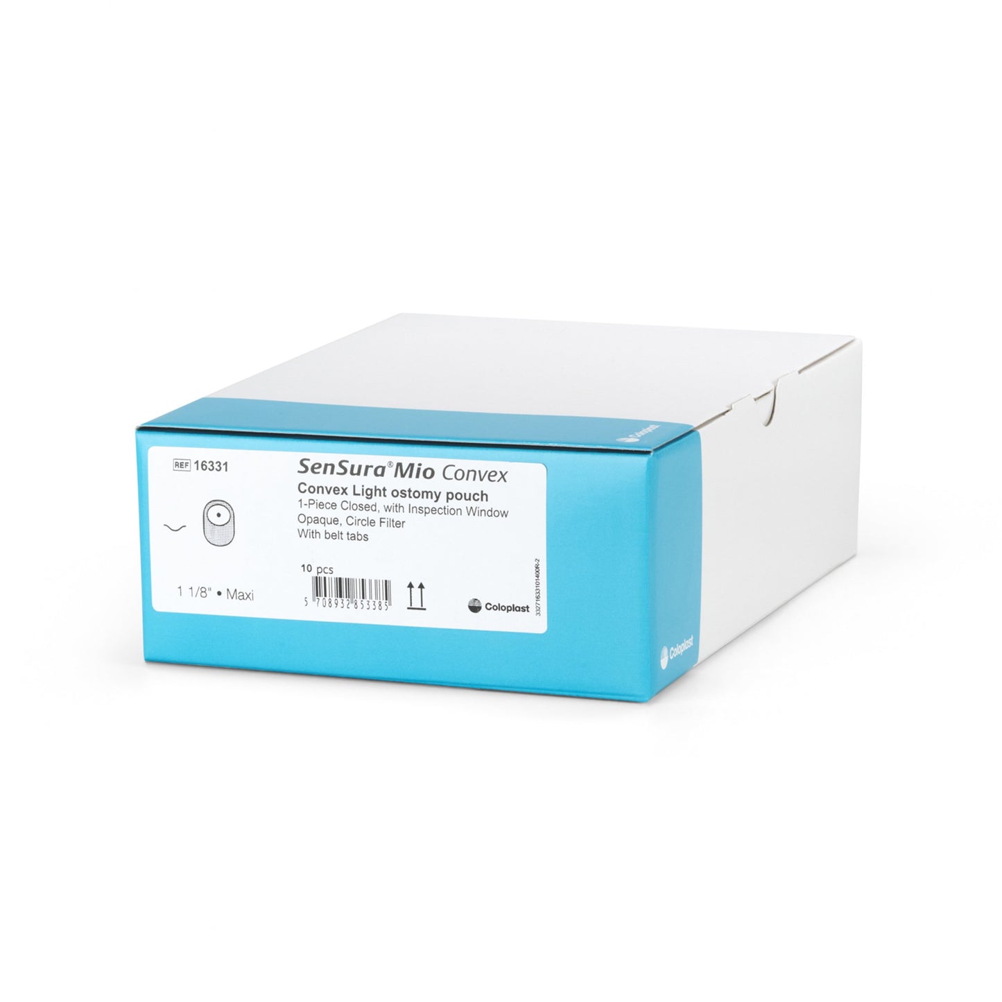 Ostomy Pouch SenSura® Mio Convex One-Piece System 8-1/4 Inch Length, Maxi Convex Light, Pre-Cut 1-1/8 Inch Stoma Closed End