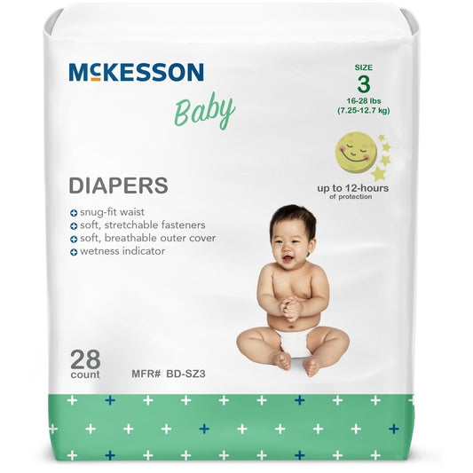 Unisex Baby Diaper McKesson Size 3 Disposable Heavy Absorbency