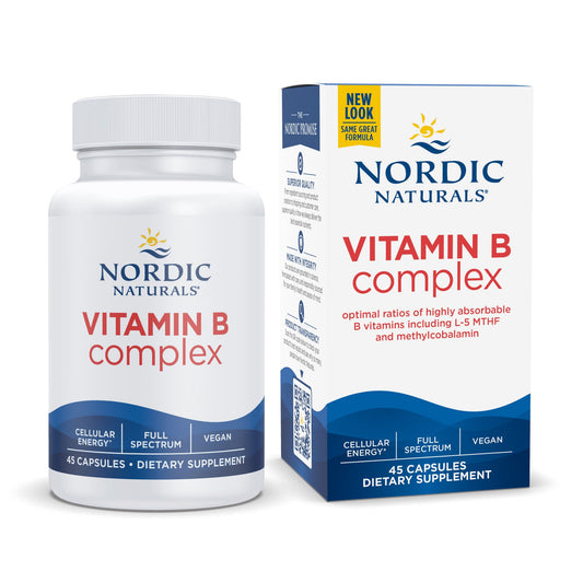 Dietary Supplement Nordic Naturals® Vitamin B Complex Vitamin B1 37 mg Strength Capsule 45 per Bottle