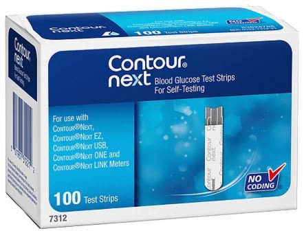 Blood Glucose Test Strips Contour® 100 Strips per Pack