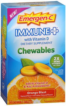 Multivitamin Supplement Emergen-C® Ascorbic Acid / Vitamin D / Vitamin E 1,000 mg - 600 IU - 30 IU Strength Tablet 14 per Box Orange Flavor