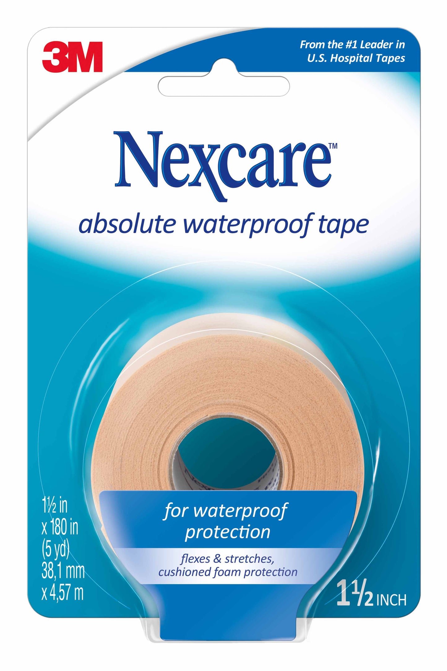 Waterproof Medical Tape Nexcare™ Absolute Tan 1-1/2 Inch X 5 Yard Foam NonSterile