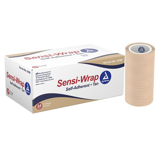 Cohesive Bandage Sensi-Wrap 3 Inch X 5 Yard Self-Adherent Closure Tan NonSterile Standard Compression