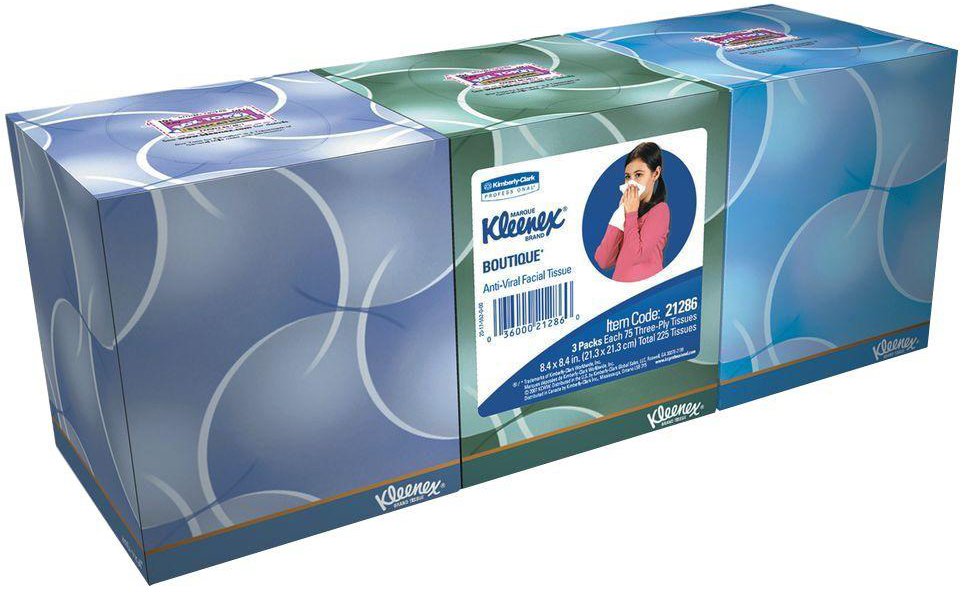 Anti-Viral Facial Tissue Kleenex® Anti-Viral White 8-1/5 X 8-2/5 Inch 68 Count