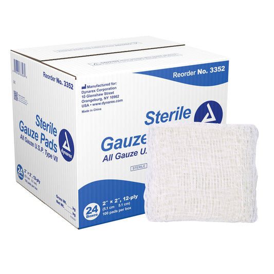 Gauze Sponge Dynarex® 2 X 2 Inch 12-Ply Sterile 1 per Pack