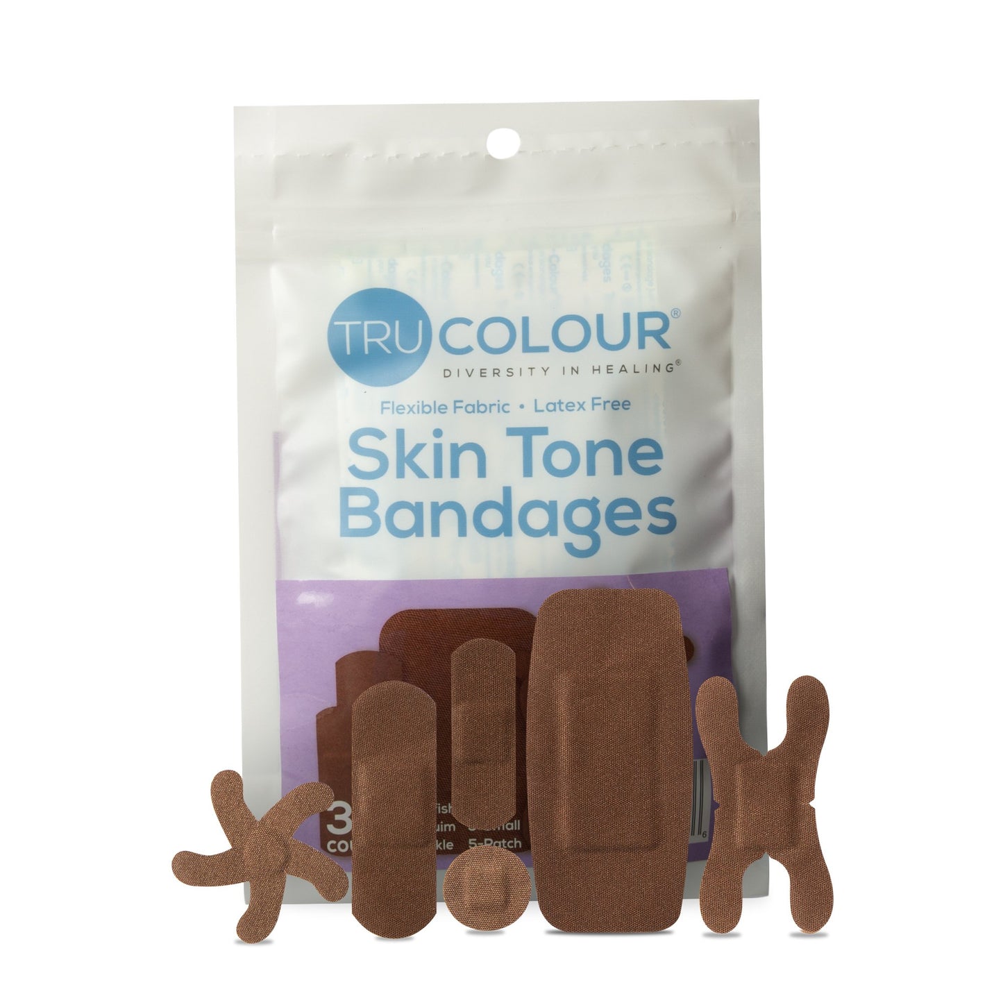 Waterproof Adhesive Strip Tru-Colour® Fabric Dark Brown Sterile
